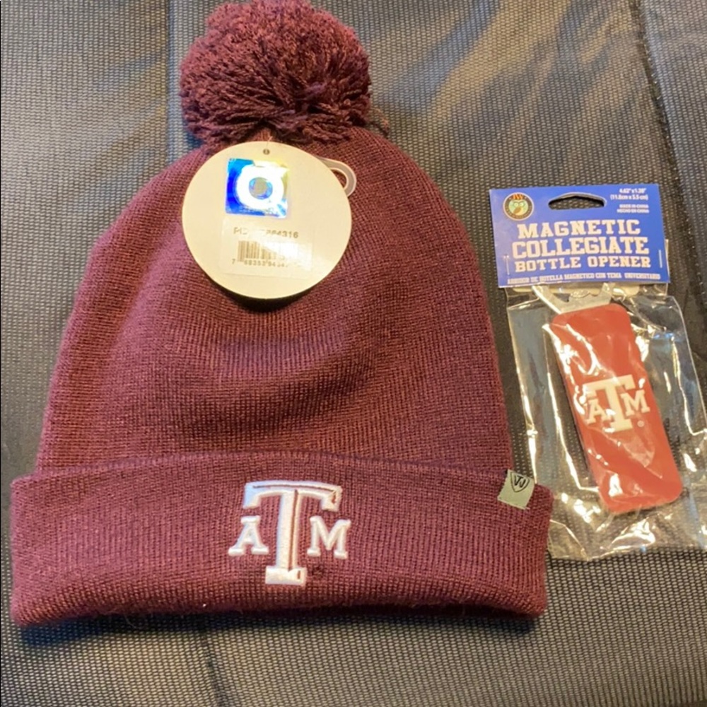 Texas A&M hat and bottle opener